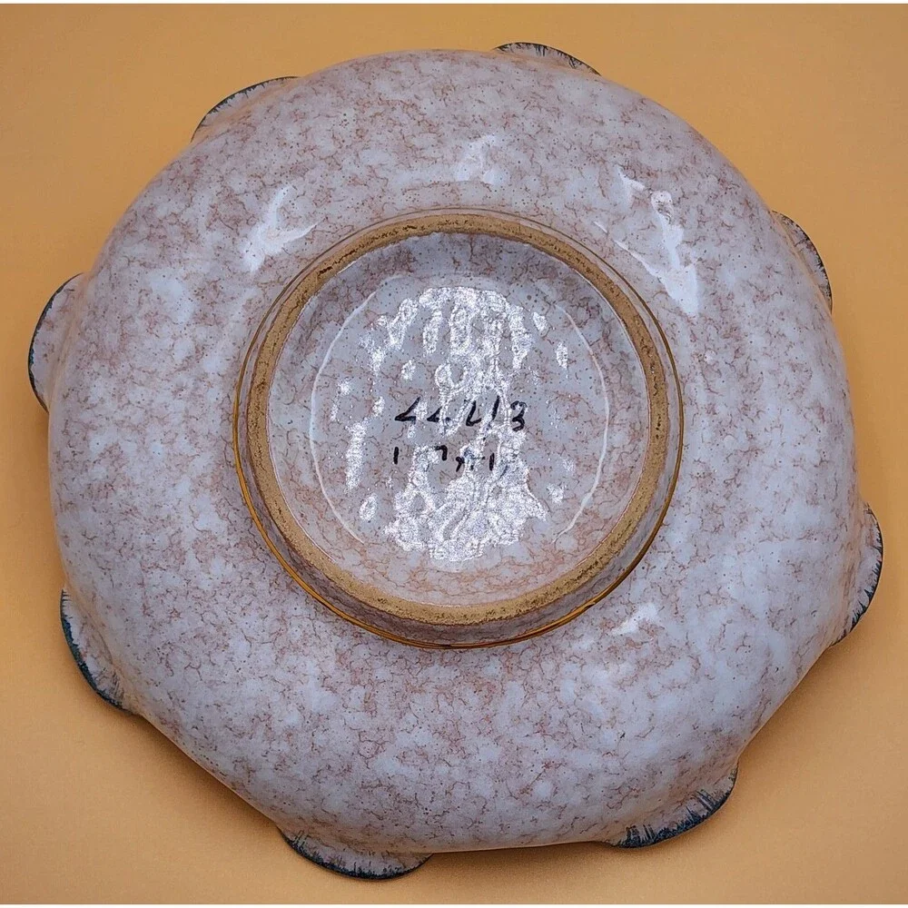 Vintage Handpainted Italian Numbered (3/442) Scalloped Dish